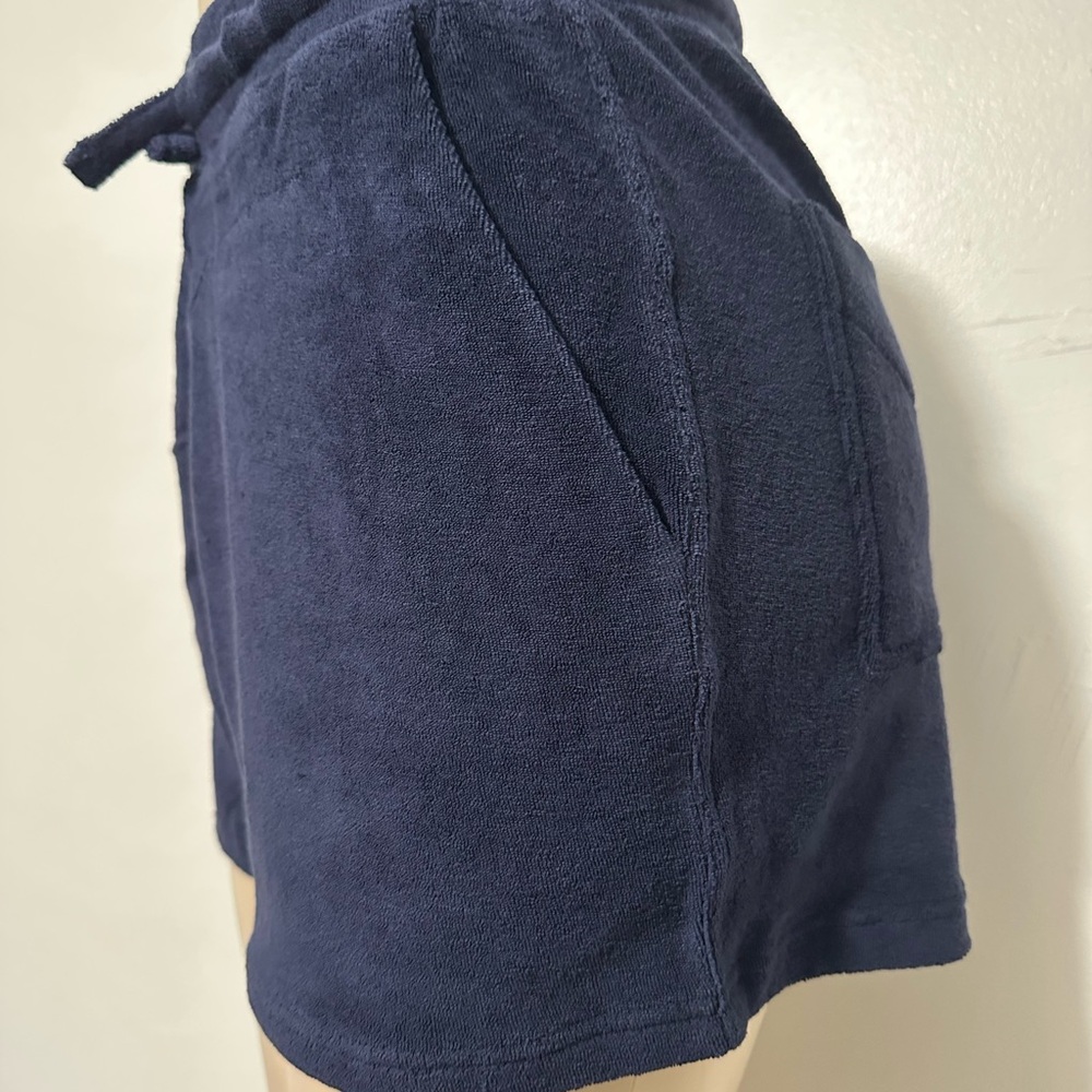 Kensington Navy Blue Towel Terry Long Sleeve sweatshirt and shorts set - Picture 10 of 14